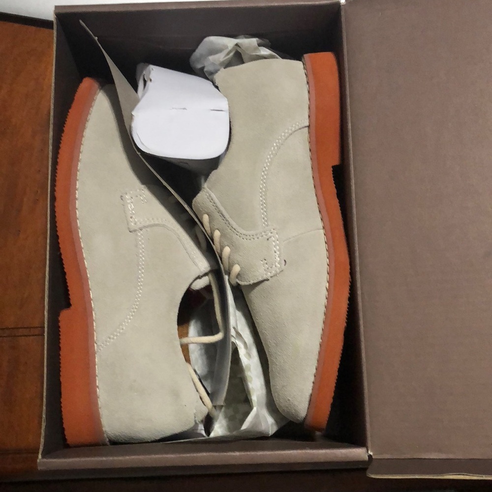 Kids Florsheim Kearny Jr White suede shoes